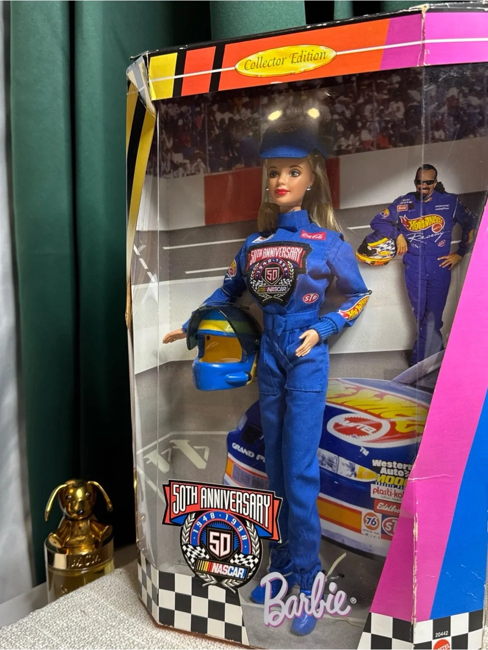 Barbie Blue Racing Suit Doll with Yellow-Trim Helmet